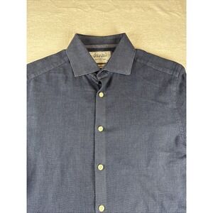Charles Tyrwhitt Jermyn Street London Mens Blue Geo Dress Shirt 15 1/2 34 inch